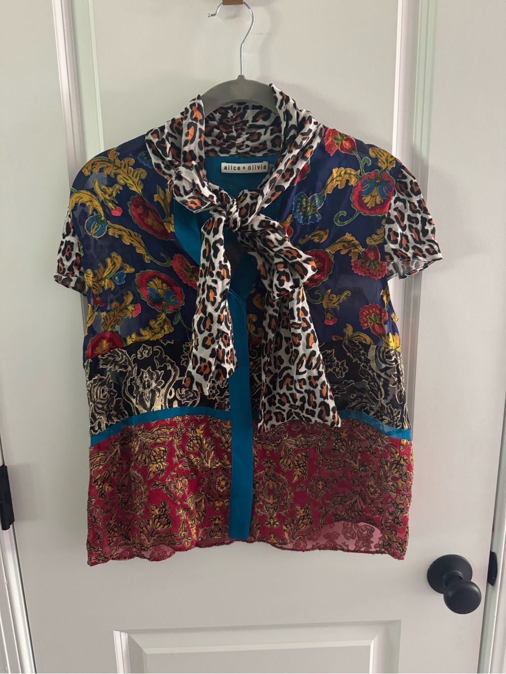 alice + olivia Jeannine Bow Blouse